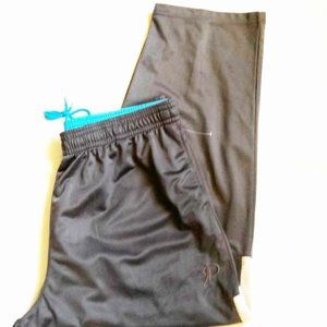 Pants athletic mens new size 2XL polyester grey elastic waist drawstring